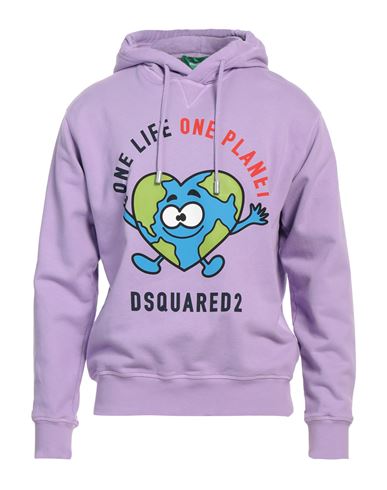 DSQUARED2 DSQUARED2 MAN SWEATSHIRT LILAC SIZE M COTTON, ELASTANE 