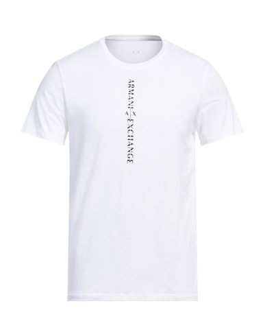 Shop Armani Exchange Man T-shirt White Size L Cotton