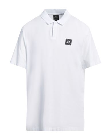Shop Armani Exchange Man Polo Shirt White Size S Cotton