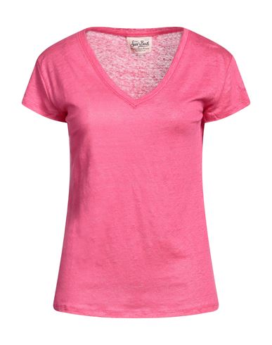 Mc2 Saint Barth Woman T-shirt Fuchsia Size L Linen In Pink