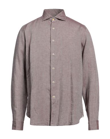 Shop Edizioni Limonaia Man Shirt Khaki Size 17 ½ Linen In Beige