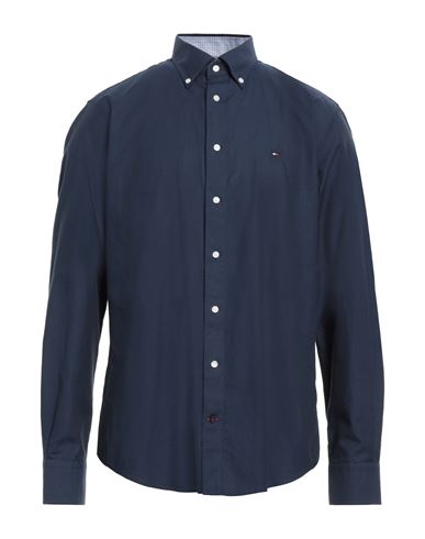 Shop Tommy Hilfiger Man Shirt Midnight Blue Size 16 ½ Cotton