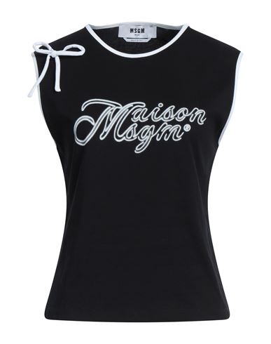 Msgm Woman T-shirt Black Size L Cotton
