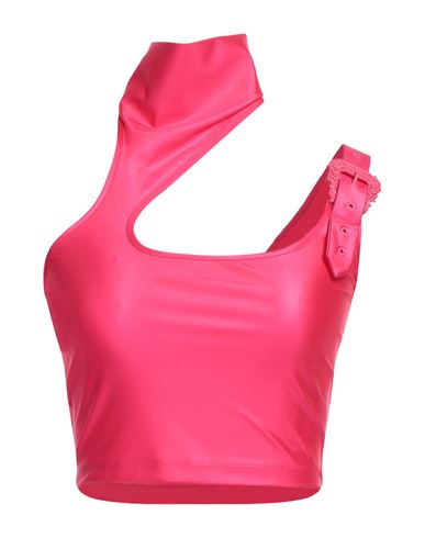 Versace Jeans Couture Woman Top Fuchsia Size 8 Polyamide, Elastane In Pink