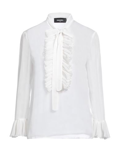 Dsquared2 Woman Top Off White Size 4 Viscose