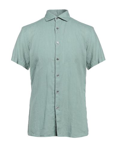 Zegna Man Shirt Sage Green Size S Linen