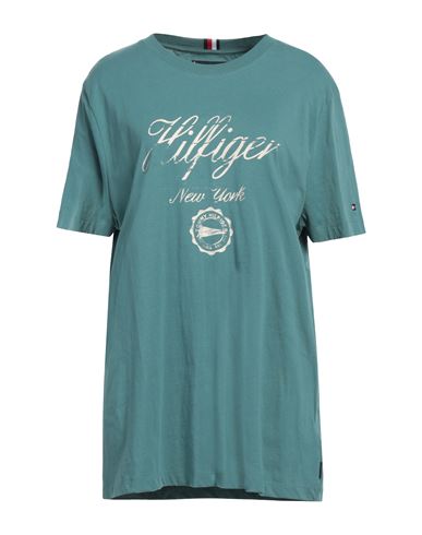 Tommy Hilfiger Woman T-shirt Pastel Blue Size Xxl Cotton