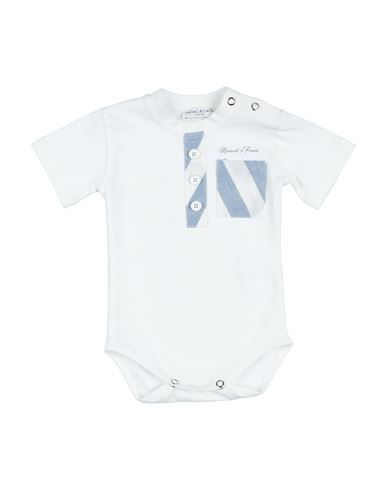 Shop Manuell & Frank Newborn Boy Baby Bodysuit Cream Size 0 Cotton, Elastane In White