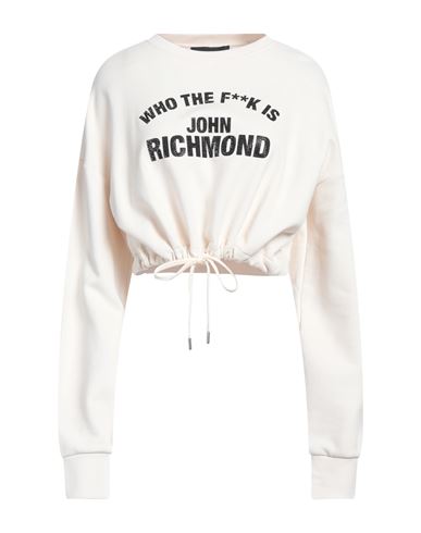 Shop John Richmond Woman Sweatshirt Ivory Size M Cotton In White