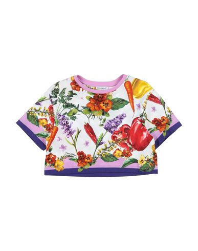 Dolce & Gabbana Toddler Girl T-shirt Purple Size 7 Cotton In Purple