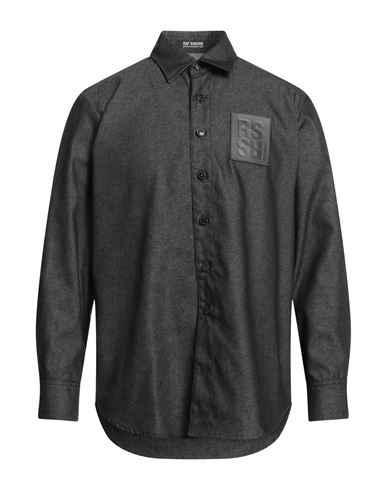 Raf Simons Man Denim Shirt Black Size Xl Cotton, Polyester