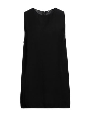 Jil Sander Man T-shirt Black Size 40 Viscose, Linen