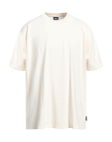 Stussy Man T-shirt Cream Size Xl Cotton In White