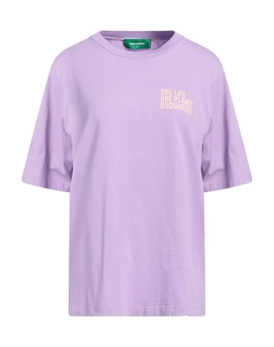 Shop Dsquared2 Woman T-shirt Lilac Size Xs Cotton In Purple