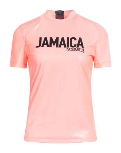 Dsquared2 Woman T-shirt Salmon Pink Size Xxs Polyester, Elastane