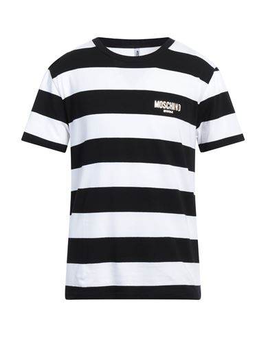 Shop Moschino Man T-shirt Black Size Xxl Cotton, Elastane
