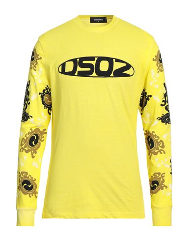 Dsquared2 Man T-shirt Yellow Size M Cotton