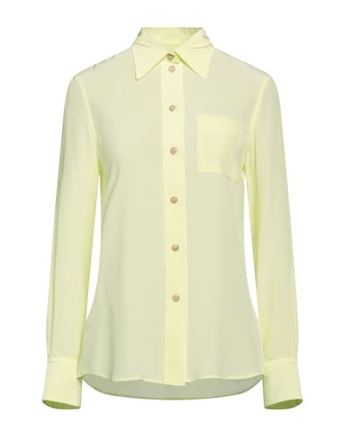 Lanvin Woman Shirt Acid Green Size 4 Cotton, Silk