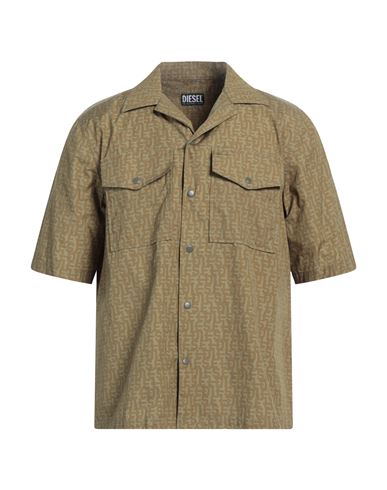 Diesel Man Shirt Military Green Size 44 Cotton