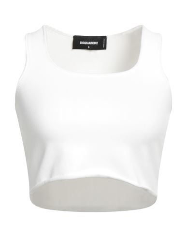 DSQUARED2 DSQUARED2 WOMAN TOP WHITE SIZE S VISCOSE, POLYESTER 