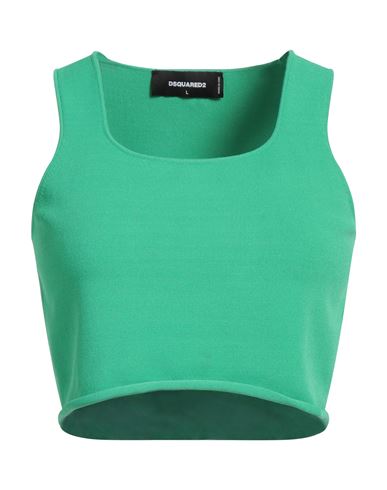 DSQUARED2 DSQUARED2 WOMAN TOP GREEN SIZE L VISCOSE, POLYESTER 