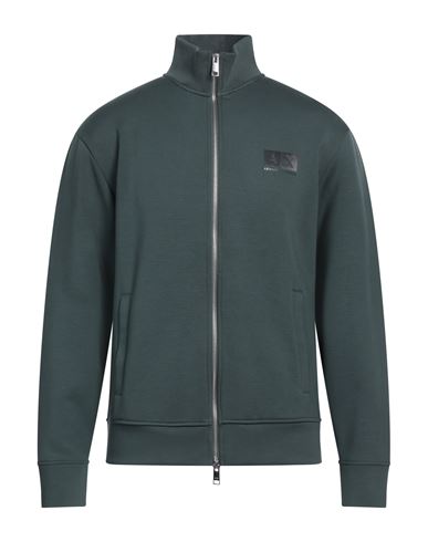 Armani Exchange Man Sweatshirt Dark Green Size Xs Modal, Polyester, Elastane
