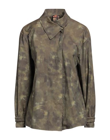 Emporio Armani Woman Shirt Military Green Size 10 Polyester