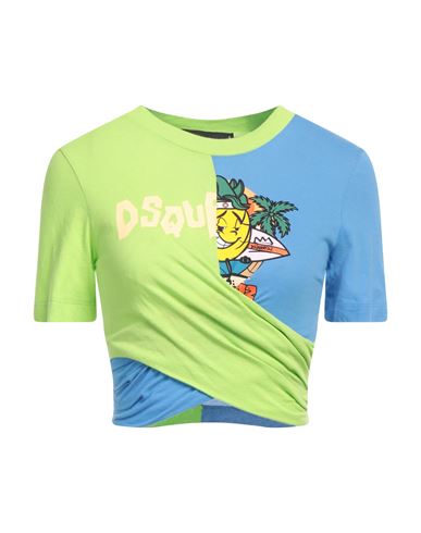 Dsquared2 Woman T-shirt Green Size L Cotton In Green