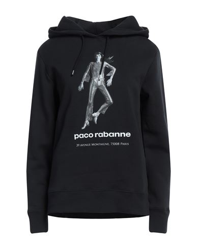 RABANNE RABANNE WOMAN SWEATSHIRT BLACK SIZE S ORGANIC COTTON 