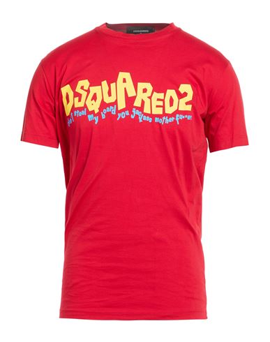 Dsquared2 Man T-shirt Red Size M Cotton In Red