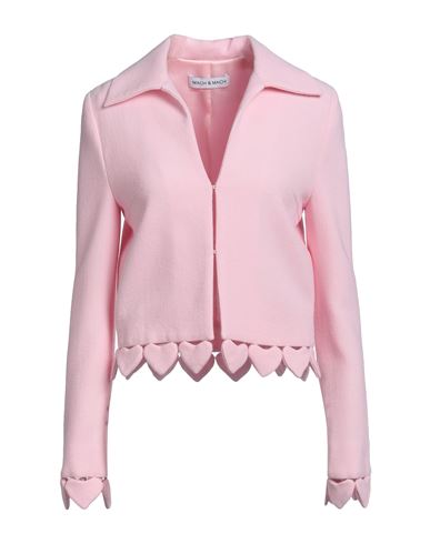 Mach & Mach Ladies Pink Love-heart Hem Cropped Blazer Jacket