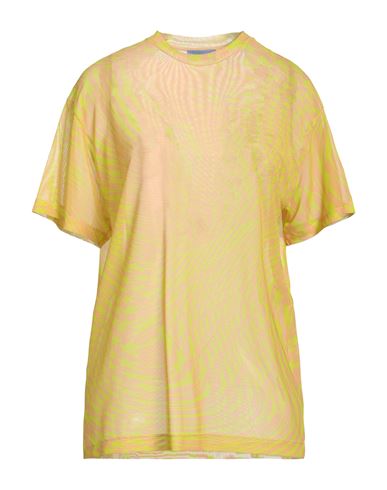 Shop Mugler Woman T-shirt Acid Green Size 8 Polyamide, Elastane