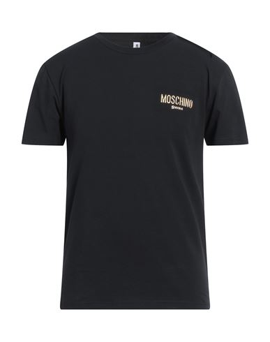 Moschino Man T-shirt Black Size S Cotton, Elastane