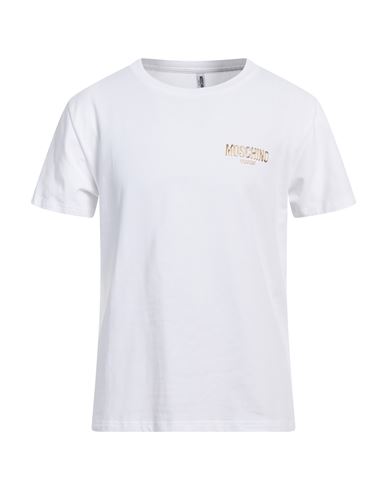 Moschino Man T-shirt White Size L Cotton, Elastane In White