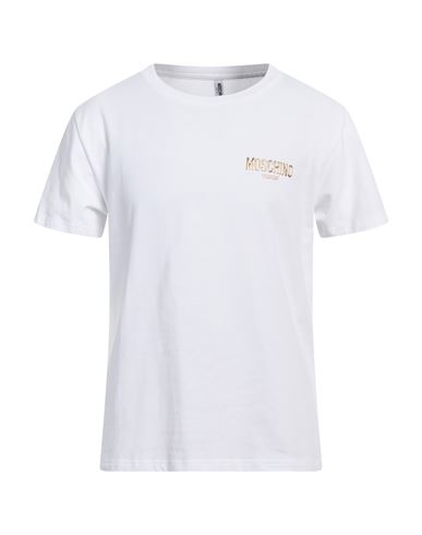 MOSCHINO MOSCHINO MAN T-SHIRT WHITE SIZE S COTTON, ELASTANE