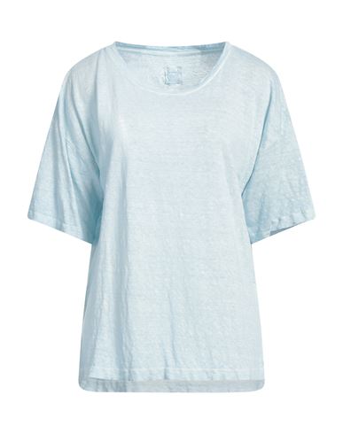 120% Lino Woman T-shirt Sky Blue Size S Linen