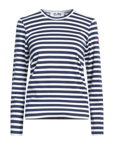 Comme Des Garçons Play Woman T-shirt Navy Blue Size M Cotton