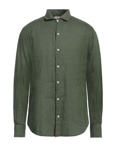 Shop Mc2 Saint Barth Man Shirt Green Size M Linen