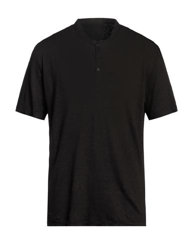 120% Lino Man T-shirt Black Size 3xl Linen