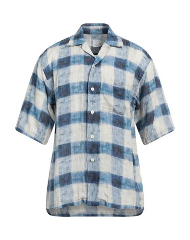 120% Lino Man Shirt Blue Size Xxl Linen