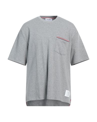 Thom Browne Man T-shirt Light Grey Size 5 Cotton
