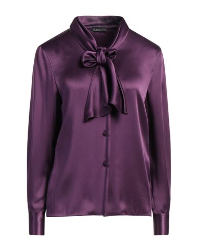 Tom Ford Woman Shirt Purple Size 0 Acetate, Viscose