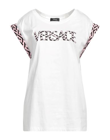 Versace Woman T-shirt White Size 10 Cotton