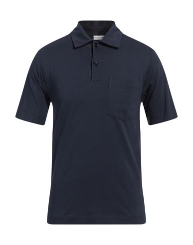 Dries Van Noten Man Polo Shirt Midnight Blue Size S Cotton