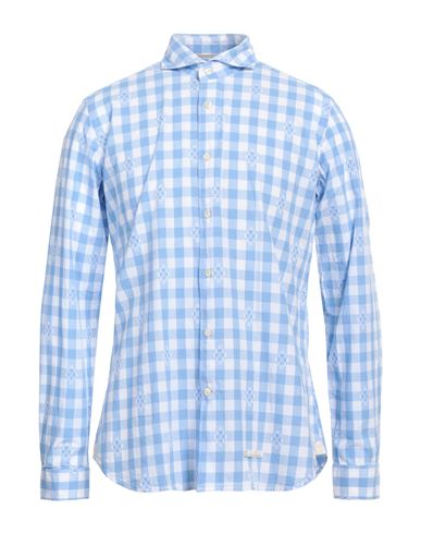 Tintoria Mattei 954 Man Shirt Light Blue Size 16 Cotton