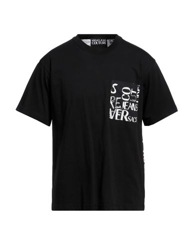 Shop Versace Jeans Couture Man T-shirt Black Size 3xl Cotton