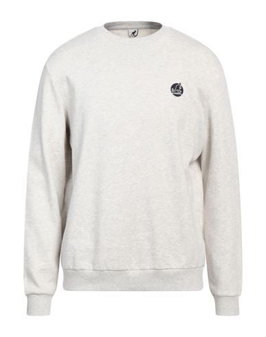 Kangol Man Sweatshirt Light Grey Size L Cotton, Polyester In White
