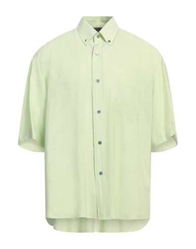 Emporio Armani Man Shirt Light Green Size M Modal, Polyester In Green