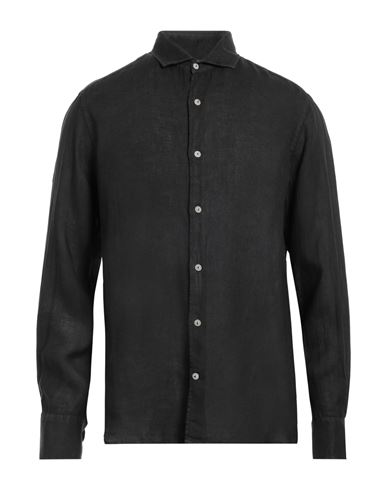 Mc2 Saint Barth Man Shirt Black Size L Linen