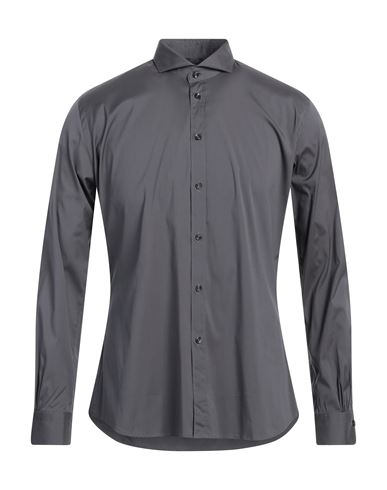 B>more Man Shirt Lead Size 17 ½ Cotton, Polyamide, Elastane In Grey